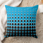 青モダン色と黒のハーフトーンのドット クッション (ブランケット)