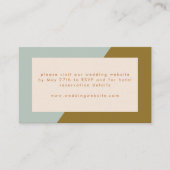 青モダン色のオリーブ結婚色の囲い エンクロージャーカード (正面)