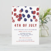 青モダン色のドット水色7月4日 招待状 (スタンド正面)