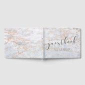 青モダン色のビー玉と銅秋の結婚式 ゲストブック (全面)