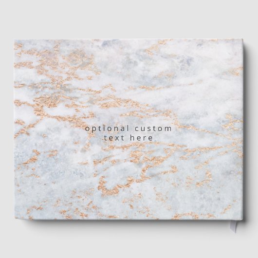 青モダン色のビー玉と銅秋の結婚式 ゲストブック (裏面)