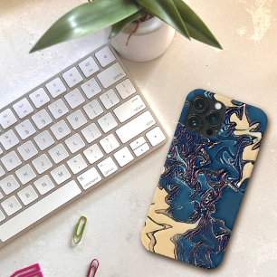 青モダン色の抽象芸術クールアートワーク iPhone 13 PRO MAXケース