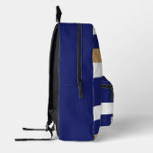 青モダン色の白と金ゴールドはっきりしたストライプの プリントバックパック (左)