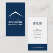 青モダン色の白のク実在ラスエテート名刺 名刺 (正面/裏面)