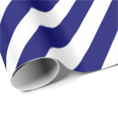 青モダン色の白ストライプい幾何学的パターン ラッピングペーパー (ロールコーナー)