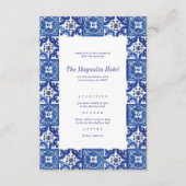 青モダン色の白地中海のい披露宴 エンクロージャーカード (正面)