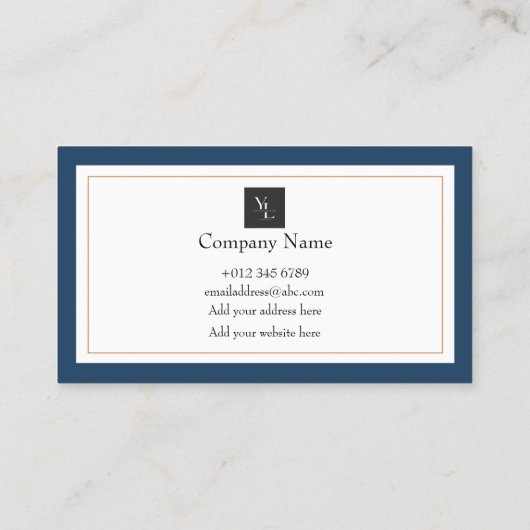 青モダン色の白金ゴールドサンキューカード 名刺 (裏面)