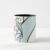 青モダン色の背景を持つグミ淡い色のットデザイン ツートーンマグカップ (中央)