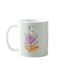 青モダン色の背景を持つ淡い色の葉グラフィック