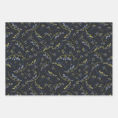 青モダン色の薄紫黄色の果実パターン ラッピングペーパーシート (正面2)