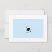 青モダン色の赤ちゃんシャワーサンキューカード サンキューカード (裏面)