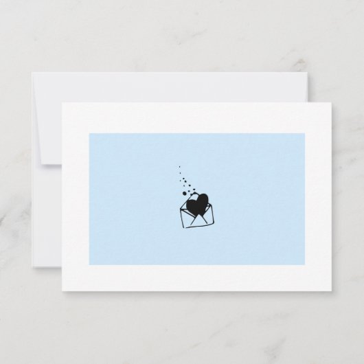 青モダン色の赤ちゃんシャワーサンキューカード サンキューカード (裏面)