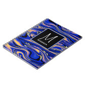 青モダン色アート抽象芸術 ノートブック (左側)