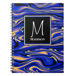 青モダン色アート抽象芸術 ノートブック