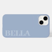 青モダン色イニシャルミニマルコンテンポラリー Case-Mate iPhoneケース (裏面 (横))