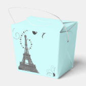 青モダン色エッフェルタワーヴィンテージパリ結婚ス フェイバーボックス (裏面サイド)