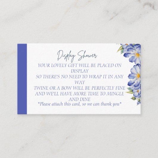 青モダン色フローラ表示シャワー格納装置カード エンクロージャーカード (正面)