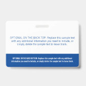 青モダン色ブロックプロフェッショナル名タグ バッジ (裏面)