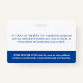 青モダン色ブロックプロフェッショナル名タグ バッジ (裏面)