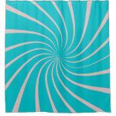 青モダン色抽象芸術青パターンファミリー シャワーカーテン (正面)