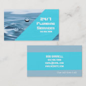 青モダン色配管配管配管用水滴 名刺 (正面/裏面)