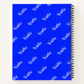 青モダン色 – トレンドイニシャル名モノグラムの ノートブック (裏面)