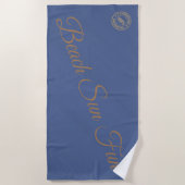 青モダン色 ビーチタオル (正面)