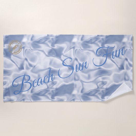 青モダン色 ビーチタオル (正面)