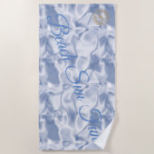 青モダン色 ビーチタオル (正面)