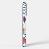 青モダン色、ピンク、黄色の花イラストレーション Case-Mate iPhoneケース (裏面 / 右)