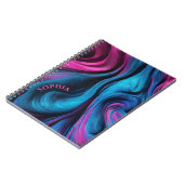 青モダン色・明るい赤紫色向け ノートブック (左側)