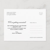 青モダン色Collage 4フォトポストカードの日付を保存 案内ポストカード (裏面)