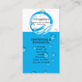 青モダン色QRコードカスタマイズ可能な圧力洗浄 名刺 (正面)