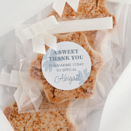 青モダン花お願い ラウンドシール