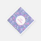 青モダン花柄 スタンダードカクテルナプキン (角)