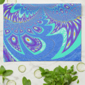 青モダン芸術 キッチンタオル (折り畳み)