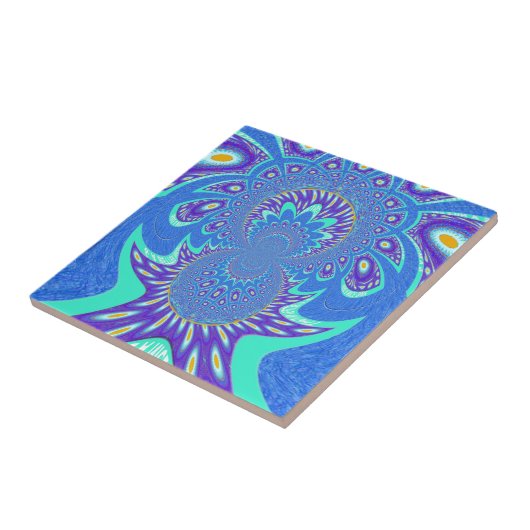 青モダン芸術 タイル (側面)