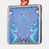 青モダン芸術 メタルオーナメント (左)