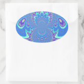 青モダン芸術 楕円形シール (バッグ)