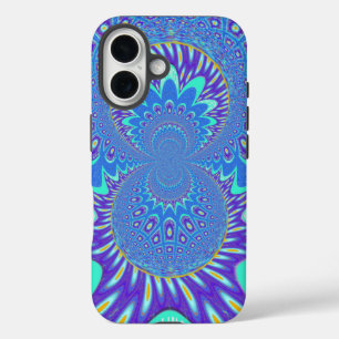 青モダン芸術 iPhone 16ケース