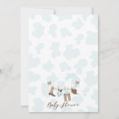 青モダン茶色の小さなカウボーイ赤ちゃんシャワー 招待状 (裏面)