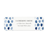 青モダン藍水色ドット住所 シール (正面)