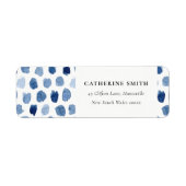 青モダン藍水色ドット住所 シール (正面)