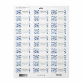 青モダン藍水色ドット住所 シール (フルシート)