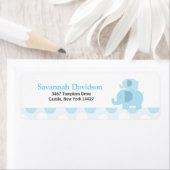 青モダン象カスタム住所 シール(30) ラベル (インサイチュ)