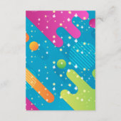 青モダン象カラフルの赤ちゃんシャワー エンクロージャーカード (裏面)