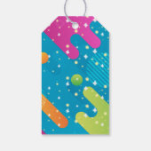 青モダン象カラフルの赤ちゃんシャワー ギフトタグ (裏面)