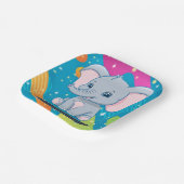 青モダン象カラフルの赤ちゃんシャワー ペーパープレート (傾斜あり)