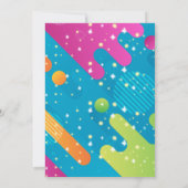 青モダン象カラフルの赤ちゃんシャワー 招待状 (裏面)