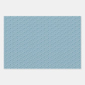 青モダン赤クリーム幾何星模様 ラッピングペーパーシート (正面)